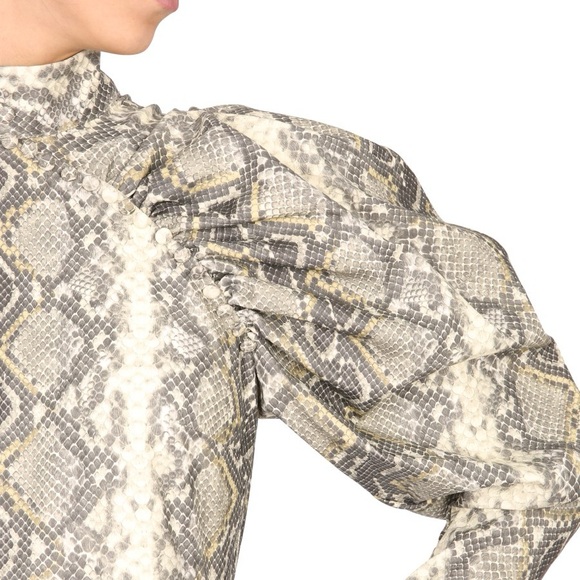 ROTATE BIRGER CHRISTENSEN
"KIM" DRESS WITH PYTHON PRINT AND VOLUMINOUS SHOULDERS - Picture 9 of 9